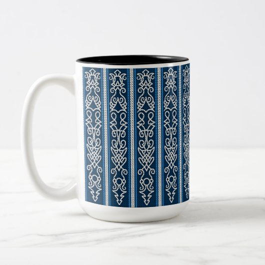 Viking Pattern Blau Zweifarbige Tasse (Links)