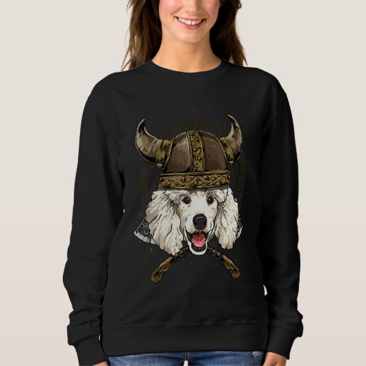 Viking Poodle Renaissance Norse Pagan Valhalla Dog Sweatshirt (Vorderseite)