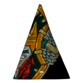 Viking Portrait Metallic Look Partyhütchen (Rechts)