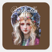 Viking Princess (Valhalla) Quadratischer Aufkleber (Vorderseite)
