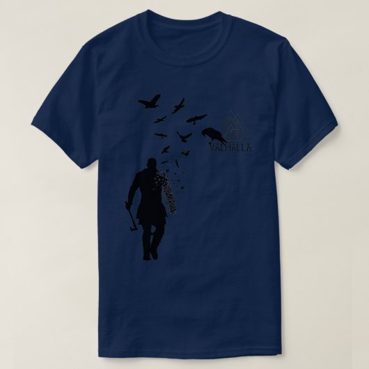Viking Ragnar Lodbrok Valhalla Odin Ravens  T-Shirt (Design vorne)