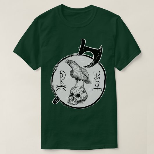 Viking Raven on Skull 1 T-Shirt (Design vorne)