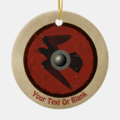 Viking Raven Shield Keramik Ornament (Vorne)