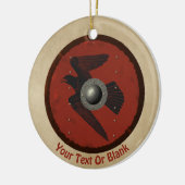Viking Raven Shield Keramik Ornament (Links)