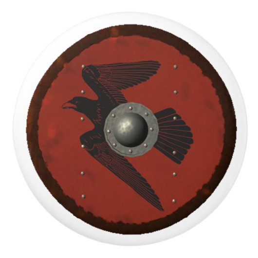 Viking Raven Shield Keramikknauf (Vorderseite)