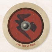 Viking Raven Shield Runder Pappuntersetzer (Vorderseite)