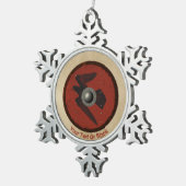 Viking Raven Shield Schneeflocken Zinn-Ornament (Rechts)