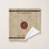 Viking Ravenschild und Waffen Badhandtuch Set (Waschlappen)