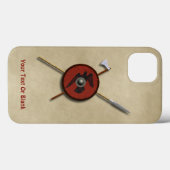 Viking Ravenschild und Waffen Case-Mate iPhone Hülle (Rückseite (Horizontal))