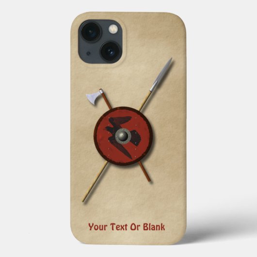 Viking Ravenschild und Waffen Case-Mate iPhone Hülle (Rückseite)