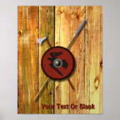 Viking Ravenschild und Waffen Poster (Vorne)