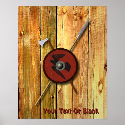 Viking Ravenschild und Waffen Poster (Vorne)