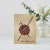 Viking Ravenschild und Waffen Postkarte (Stehend Vorderseite)