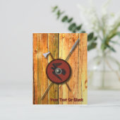 Viking Ravenschild und Waffen Postkarte (Stehend Vorderseite)