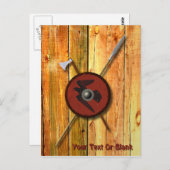 Viking Ravenschild und Waffen Postkarte (Vorne/Hinten)