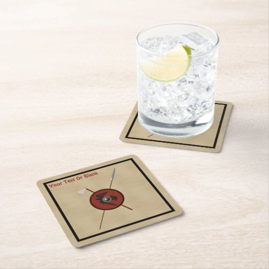 Viking Ravenschild und Waffen Rechteckiger Pappuntersetzer (Vor Ort)