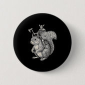 Viking Riding Squirrel Funny Warrior Art Button (Vorderseite)
