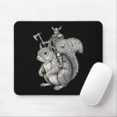 Viking Riding Squirrel Funny Warrior Art  Mousepad (Mit Mouse)