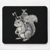 Viking Riding Squirrel Funny Warrior Art Mousepad (Vorne)