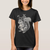 Viking Riding Squirrel Funny Warrior Art T-Shirt (Vorderseite)