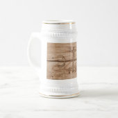 Viking Rune auf gekracktem Holz Bierglas (Vorderseite Links)
