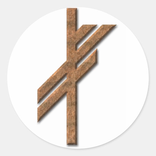 Viking Rune - Glück - Rost Runder Aufkleber (Vorderseite)