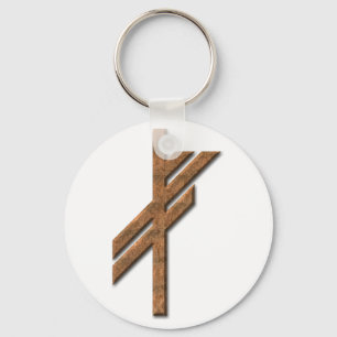 Viking Rune - Glück - Rost Schlüsselanhänger