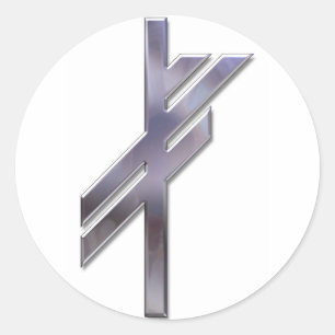 Viking Rune-Glück-Silber Runder Aufkleber