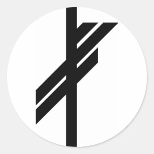 Viking Rune - Luck - schwarz Runder Aufkleber