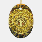 Viking-Runen mit Baum und Eagles-Verzierung Keramikornament (Vorne)