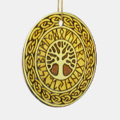 Viking-Runen mit Baum-Verzierung Keramik Ornament (Rechts)