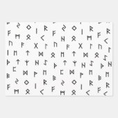 Viking Runen Muster auf rotem, blauem, weißem Hint Geschenkpapier Set (Vorderseite 3)