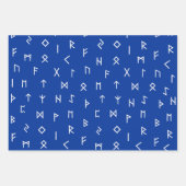 Viking Runen Muster auf rotem, blauem, weißem Hint Geschenkpapier Set (Vorderseite 2)