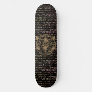 Viking Runenschild mit bärtigen Kriegeräxen Skateboard