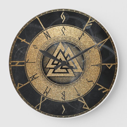 Viking Runes Große Wanduhr (Vorderseite)