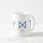 Viking Runes Norse Mythology Navy Geometric Kaffeetasse (VorderseiteRechts)