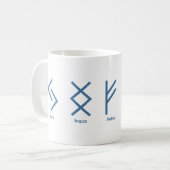 Viking Runes Norse Mythology Navy Geometric Kaffeetasse (Vorderseite Links)