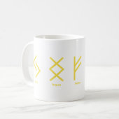Viking Runes Norse Mythology Yellow Geometric Kaffeetasse (Vorderseite Links)