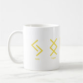 Viking Runes Norse Mythology Yellow Geometric Kaffeetasse (Links)
