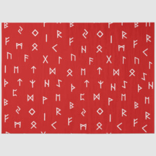 Viking Runes on Red Background Seidenpapier