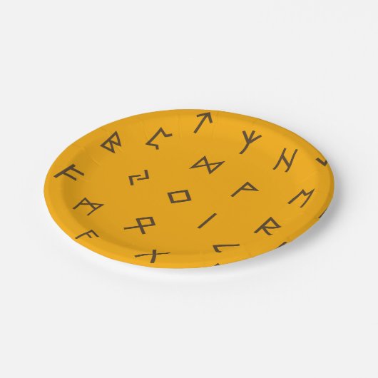 Viking Runes Pattern Pappteller (Schrägansicht)