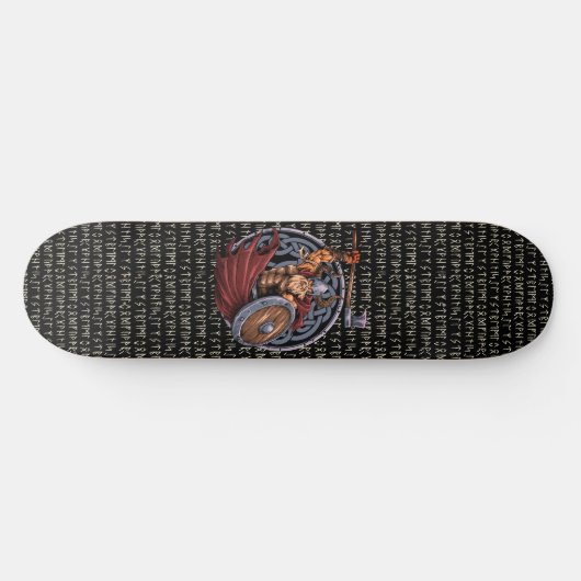 Viking Runes Valhalla Bound Warrior Skateboard (Horizontal)