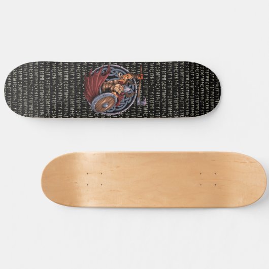 Viking Runes Valhalla Bound Warrior Skateboard (Horizontal)