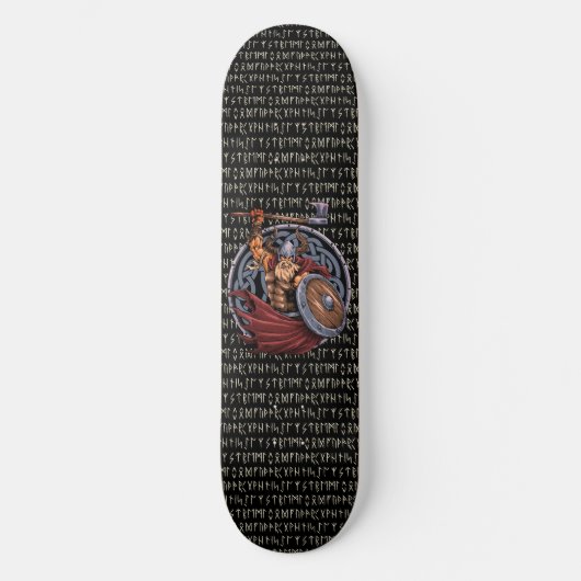 Viking Runes Valhalla Bound Warrior Skateboard (Vorderseite)