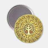 Viking Runes with Tree Kühlschrank Magnet (Vorderseite/Rückseite)