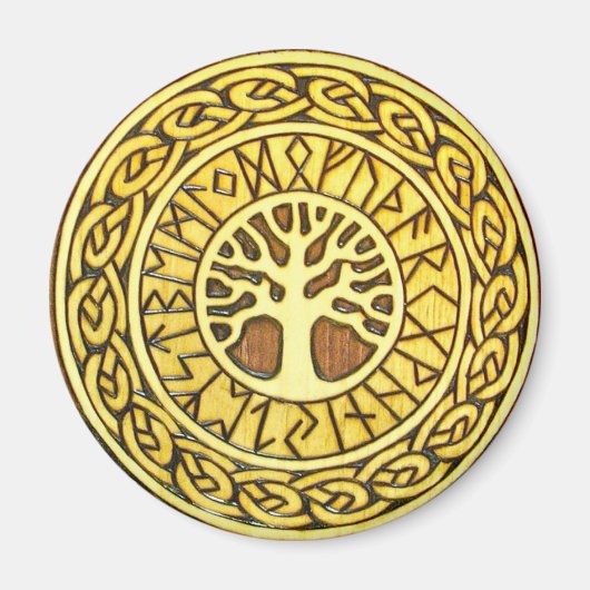 Viking Runes with Tree Kühlschrank Magnet (Vorne)