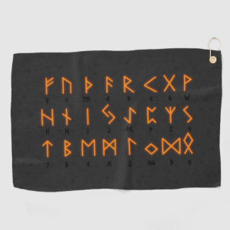 Viking Runic Alphabet Golfhandtuch