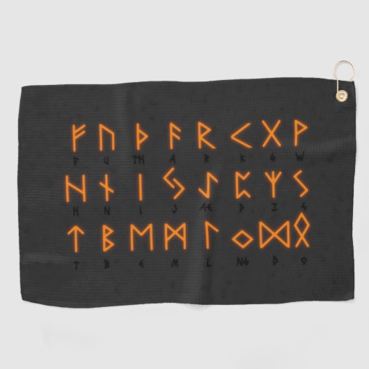 Viking Runic Alphabet Golfhandtuch (Horizontal)