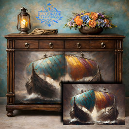 Viking Sails Clash Decoupage Seidenpapier