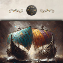 Viking Sails Clash Decoupage Seidenpapier
